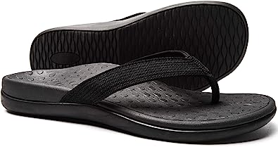 Photo 1 of LLSOARSS Plantar Fasciitis Feet Sandal with Arch Support - Best Orthotic flip Flops for Flat Feet?Heel Pain- for Women