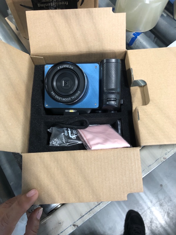 Photo 1 of 48MP Digital Camera for Photography,4K Camera with Front and Rear Dual Cameras,18X Digital Zoom,Built-in 7 Color Filters,3.0-inch Screen,32GB TF Card,Wrist Strap & Rechargeable Battery(Ultramarine)