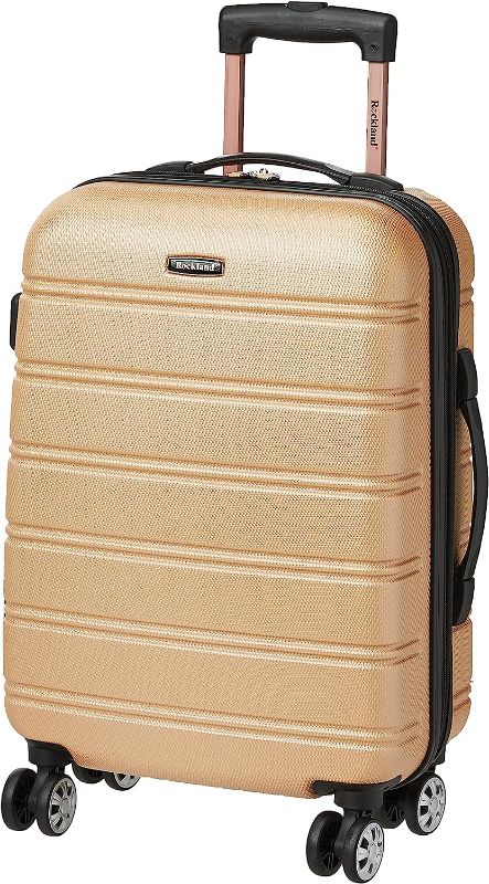 Photo 1 of Rockland Melbourne Hardside Expandable Spinner Wheel Luggage, Champagne, Carry-On 20-Inch