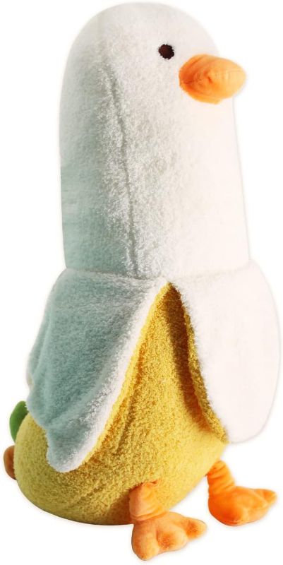 Photo 1 of Banana Duck Plush Toy - Comfortable and Elastic Banana Plushie, Add Interest to Life Banana Duck Plush Stuffed Animals Pillow Doll, Throw Pillow, Hugging Pillow, Room Decoration Gift Yellow 19.7"