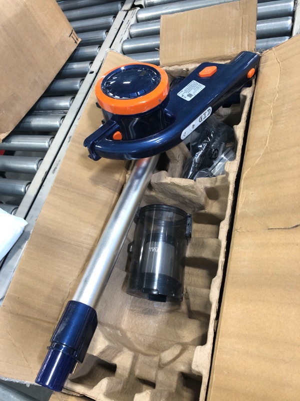 Photo 1 of ORFELD Cordless Vacuum Cleaner, 30KPa Powerful Suction Stick Vacuum, 50Mins Runtime Wireless Handheld Vacuum with 6 in 1 Ultra-Quiet Lightweight Vacuum for Deep Clean Hair, Hard Floor, Carpet, Car Blue+orange