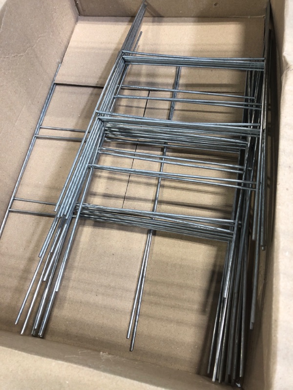 Photo 1 of 10 Sign Stakes Double H-Frame Metal Rod Wire Stakes 10 x 24 inch x 9 gauges Wire Stake, Yard Sign Holder, fit 4mm or 5mm Corrugated Signs, Ship Same Day UPS