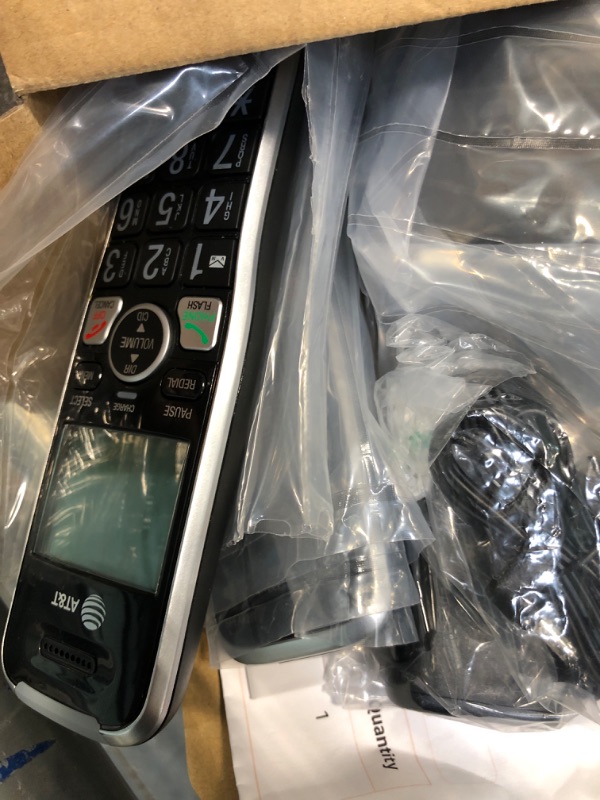 Photo 1 of AT&T BL102-2 DECT 6.0 2-Handset Cordless Phone for Home with Answering Machine, Call Blocking, Caller ID Announcer, Audio Assist, Intercom, and Unsurpassed Range, Silver/Black 2 Handset Phone