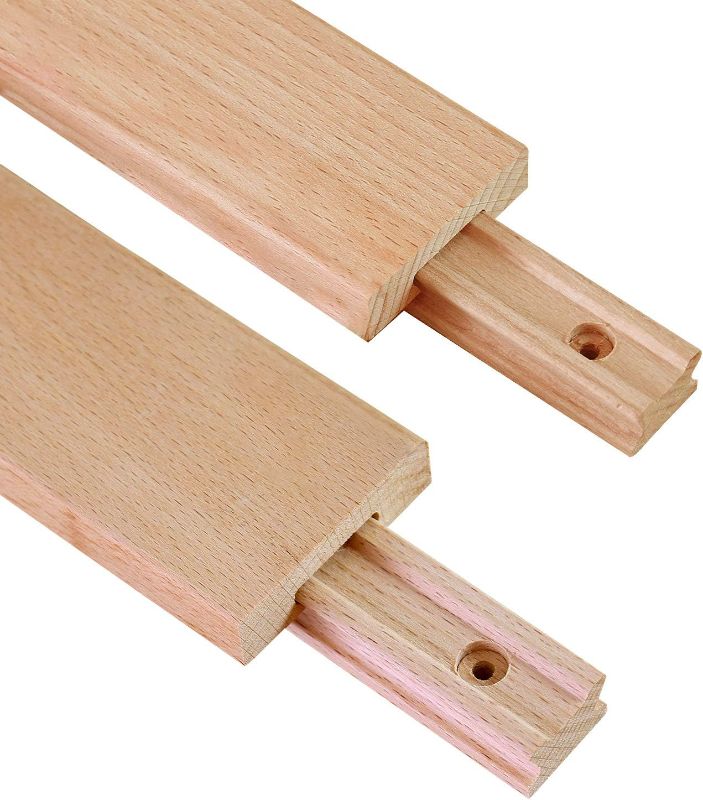Photo 1 of 2 PCS Wax Coated 18 Inches Wood Drawer Slide, Classic Traditional Wood Center Guide Track