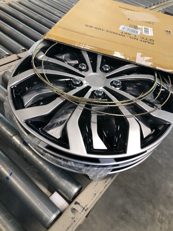 Photo 1 of CarXS Two-Tone Style Hubcaps 16" Wheel Covers, Black & Silver Model Cover, Four (4) Pieces Corrosion-Free & Sturdy Full Heat & Impact Resistant Grade, 4 Piece Set