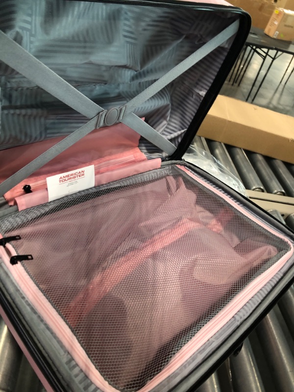 Photo 3 of American Tourister Stratum XLT Expandable Hardside Luggage with Spinner Wheels, Pink Blush, Carry-On 21-Inch Carry-On 21-Inch Pink Blush