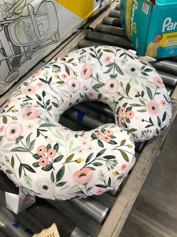 Photo 1 of Boppy Nursing Pillow and Positioner—Original | Pink Garden Flowers | Breastfeeding, Bottle Feeding, Baby Support | with Removable Cotton Blend Cover | Awake-Time Support , 20x16x5.5 Inch (Pack of 1)