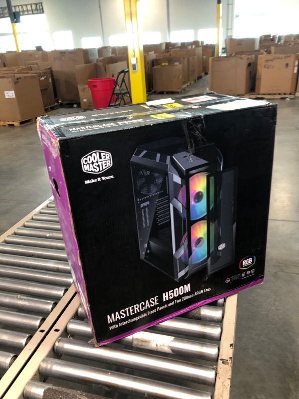 Photo 2 of Cooler Master MasterCase H500M ARGB Airflow ATX Mid-Tower with Quad Tempered Glass Panels, Dual 200mm Customizable ARGB Lighting Fans, Type-C I/O Panel, and Vertical GPU Slots (MCM-H500M-IHNN-S00)