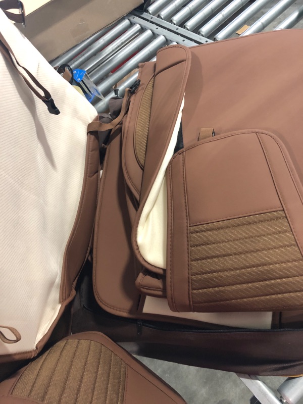 Photo 1 of OASIS AUTO Car Seat Covers Accessories Full Set Premium Nappa Leather Cushion Protector Universal Fit for Most Cars SUV Pick-up Truck, Automotive Vehicle Auto Interior Décor (OS-008 Brown) FULL SET BROWN