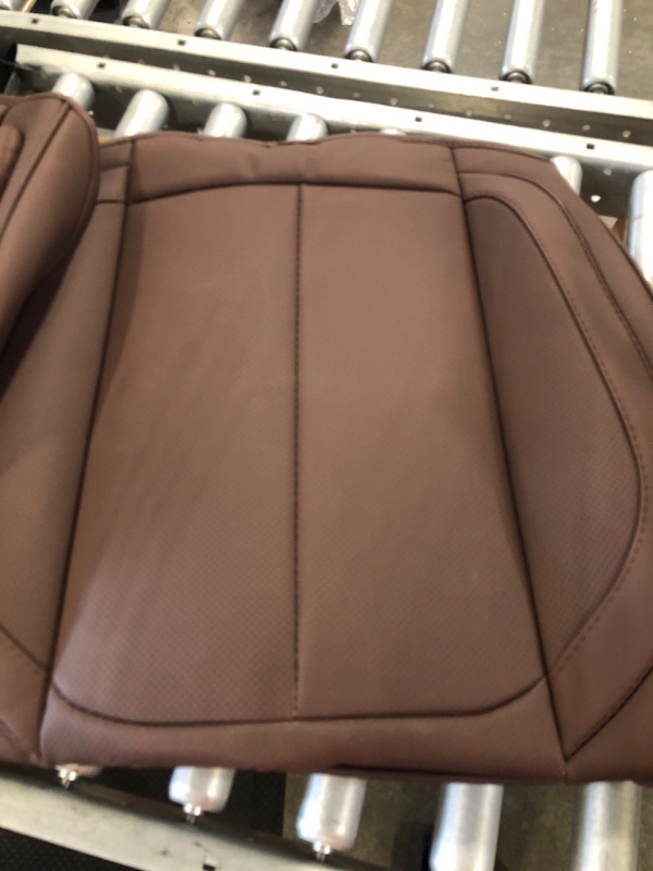 Photo 4 of Premium Car Seat Cover Protector Accessories 2 Piece Front Napa Leather Automotive Vehicles Universal Fit Cushion Cars Sedan Coupe SUV Pick-Up Truck Padded Auto Interior Décor (Brown) BOTTOM ONLY BROWN