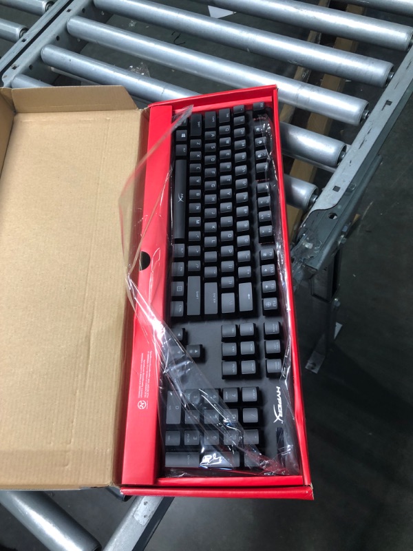 Photo 3 of HyperX Alloy Origins - Mechanical Gaming Keyboard, Software-Controlled Light & Macro Customization, Compact Form Factor, RGB LED Backlit - Linear HyperX Red Switch & Pulsefire Haste – Gaming Mouse Black Full Size HyperX Red Keyboard + Pulsefire Haste Gami