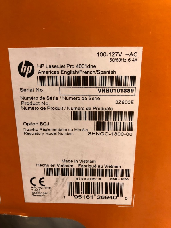 Photo 1 of HP LaserJet Pro 4001dne Black & White Printer with HP+ Smart Office Features New Version: HP+, LaserJet Pro 4001dne