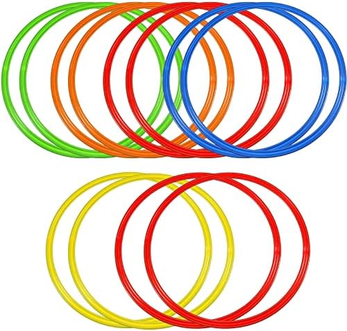 Photo 1 of 12 Pcs Obstacle Course Ring Set Exercise Hoop for Kids Large Hoop Plastic Toys Playground Toys for Gymnastics Practice Party Games Educational Activities Holiday Decoration, 5 Colors (15.8 Inch)

