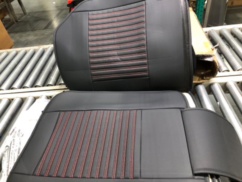 Photo 1 of LINGVIDO Leather Car Seat Covers,Breathable and Waterproof Faux Leather Automotive Seat Covers for Cars SUV Pick-up Truck Sedan,Universal Anti-Slip Driver Seat Cover with Backrest (Front Seat, Red)
