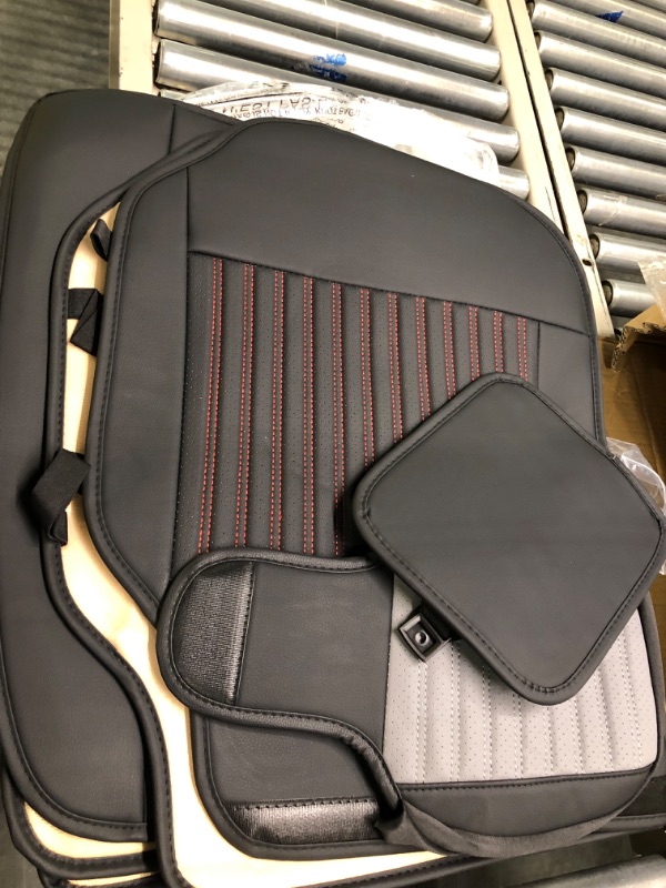 Photo 1 of LINGVIDO Leather Car Seat Covers,Breathable and Waterproof Faux Leather Automotive Seat Covers for Cars SUV Pick-up Truck Sedan,Universal Anti-Slip Driver Seat Cover with Backrest (Front Seat, Red)
