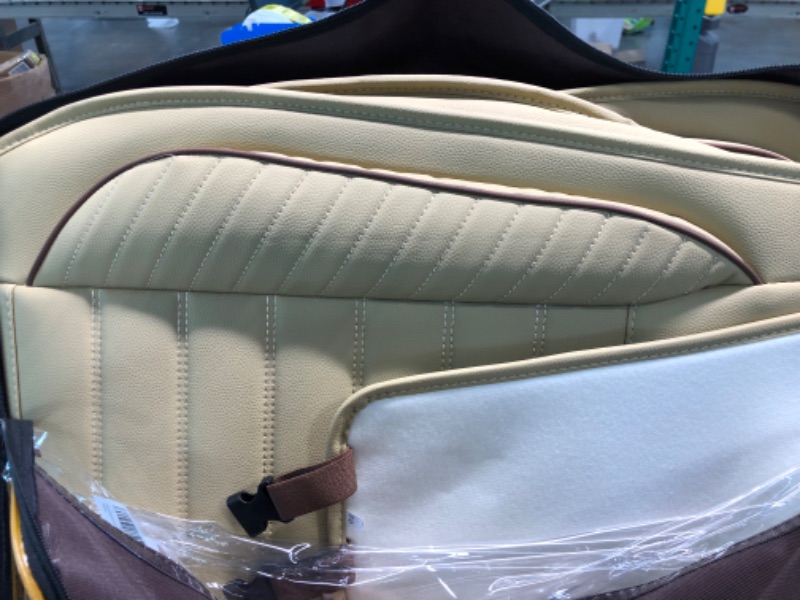 Photo 1 of OASIS AUTO Car Seat Covers Accessories Full Set Premium Nappa Leather Cushion Protector Universal Fit for Most Cars SUV Pick-up Truck, Automotive Vehicle Auto Interior Décor (OS-001 Tan) FULL SET TAN
