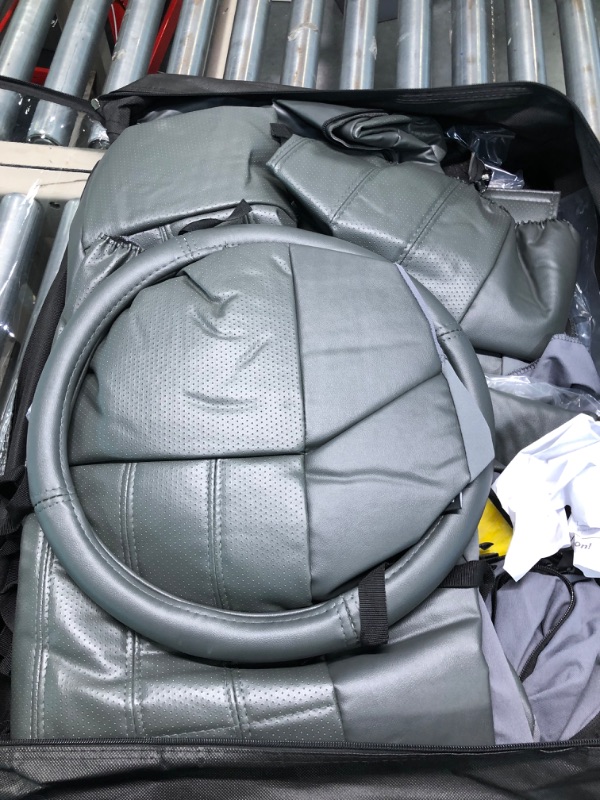Photo 1 of Truckiipa Seat Covers for Dodge Ram 1500 Full Set, Full Coverage Waterproof Leather Protectors Pickup Truck Accessories, Custom Fit for 2002-2023 Ram 1500 2500 3500 Crew Mega Cab, Black Full Set/Black B:Concave Front+Flat Rear