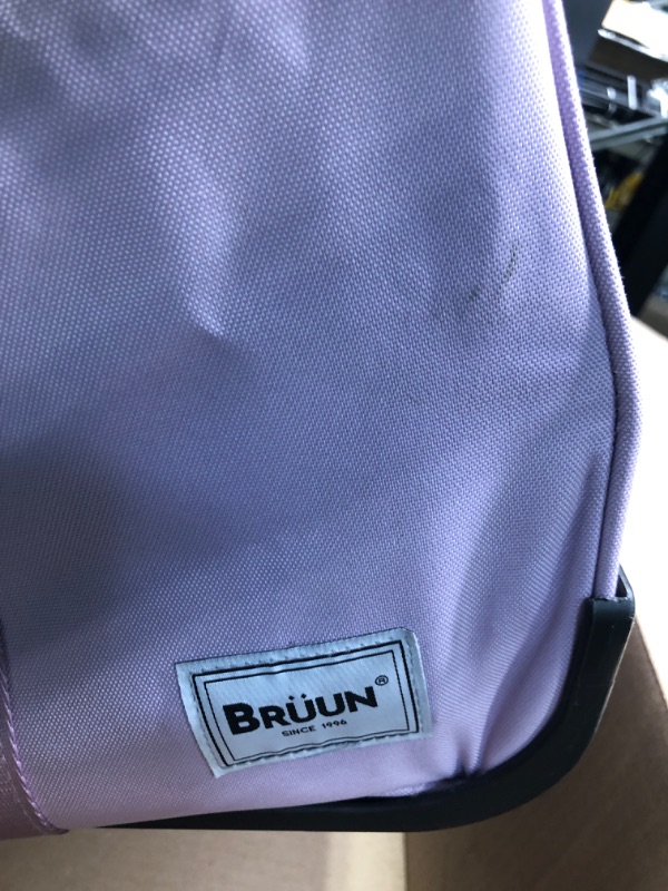 Photo 1 of BRÜUN Large Size Duffel Bag with Protective Cover – A Light Violet Colored Dream Rolling Carrier with Garment Rack and Wheels for Travel – Designed for Men and Women to Hang Clothes on Long Journeys
