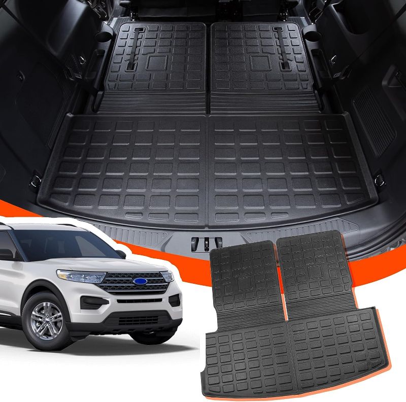 Photo 1 of 
powoq Fit 2020-2023 Ford Explorer 6&7 Seats Cargo Mat with Backrest Mat Cargo Liner Trunk Mat TPE for 2020 2021 2022 2023 Ford Explorer Accessories(Upgrade Rear Trunk Mat with Backrest Mat)