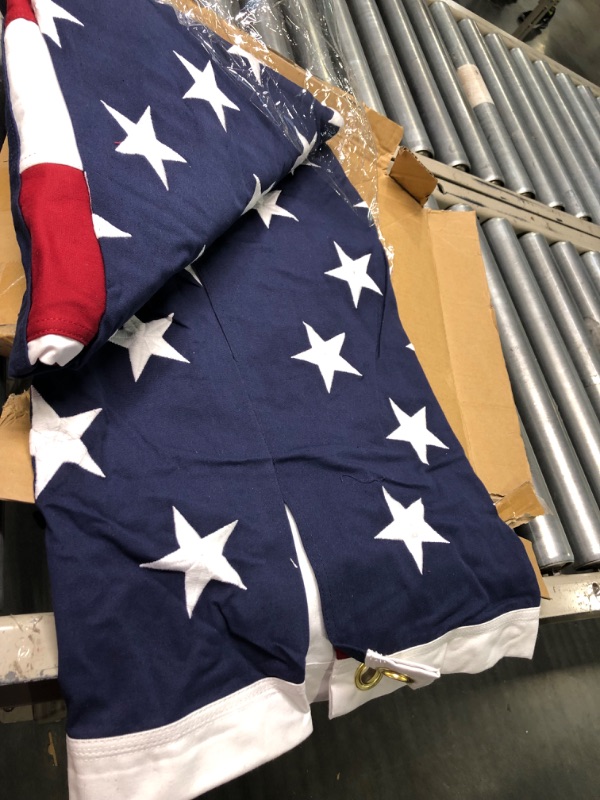 Photo 2 of American Flag Size 4x6 with Grommets - Heavy Duty Premium Commercial Grade PolyMax Polyester - Made in USA - Tough All Weather Sewn Stripes and Embroidered Stars - US Flag 4 by 6 foot