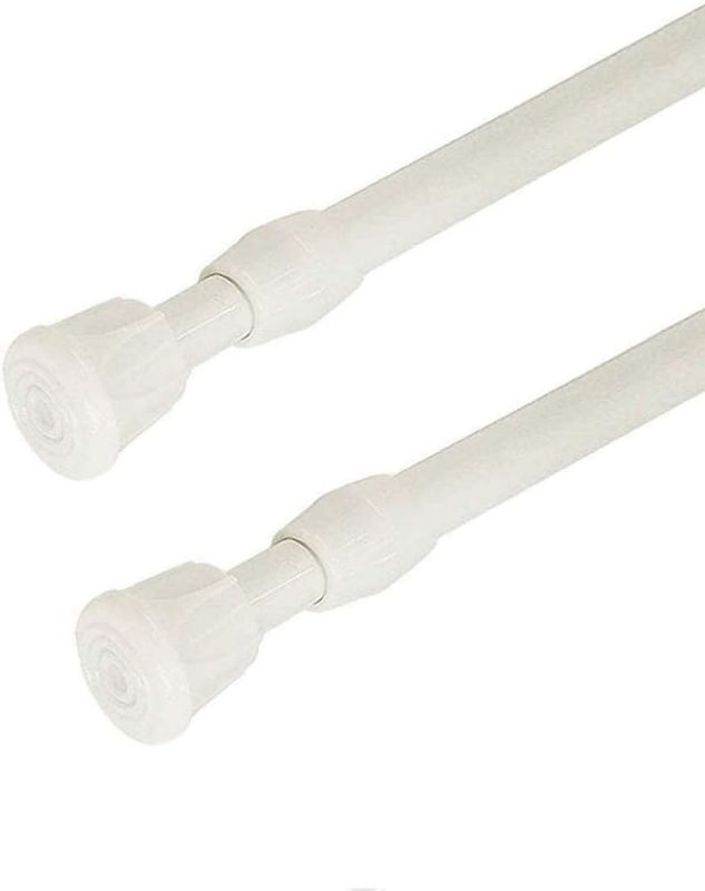 Photo 1 of 2 Pcs Adjustable Security Rod Bar 22-33 Inches Window Door Security Sliding Bar Home Expandable Child Security Locks Expandable Tension Rod for Cupboard Small Window (White)