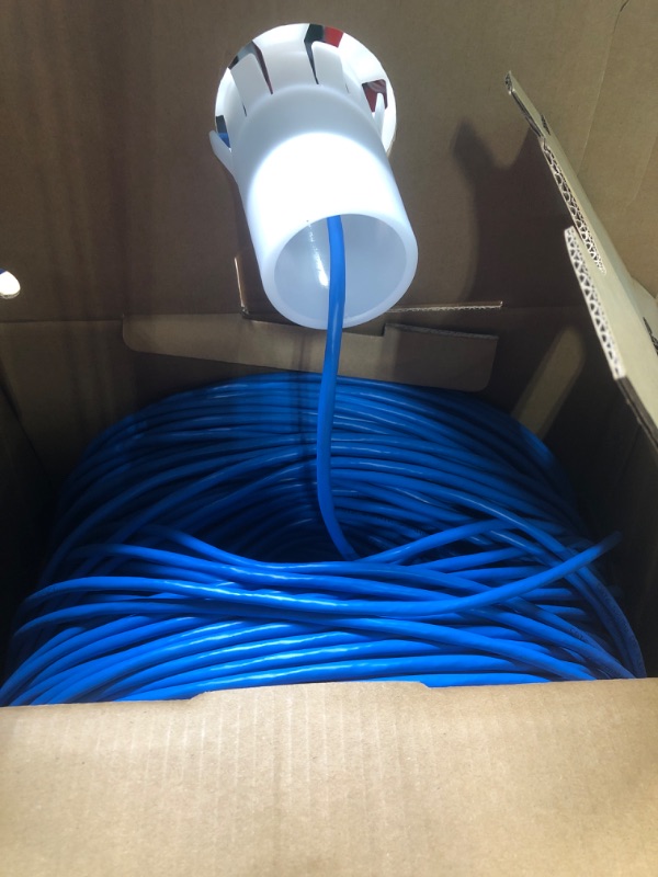 Photo 2 of CAT6 Plenum (CMP) Cable 1000FT | Network Analyzer Test Passed | 23AWG 4Pair, Solid 550MHz Network Cable 10Gigabit UTP, Available in Blue, White, Green, Gray, Black, Red & Yellow Color (Blue)