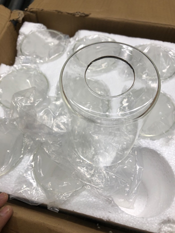 Photo 4 of 9 Pcs Clear Glass Shade Light Fixture Replacement, 5.5 Inch High, 3.54 Inch Diameter, 1.65 Inch Fitter, Cylinder Lamp Shade Cover for Pendant Lights Table Floor Lamp Chandeliers Sconces