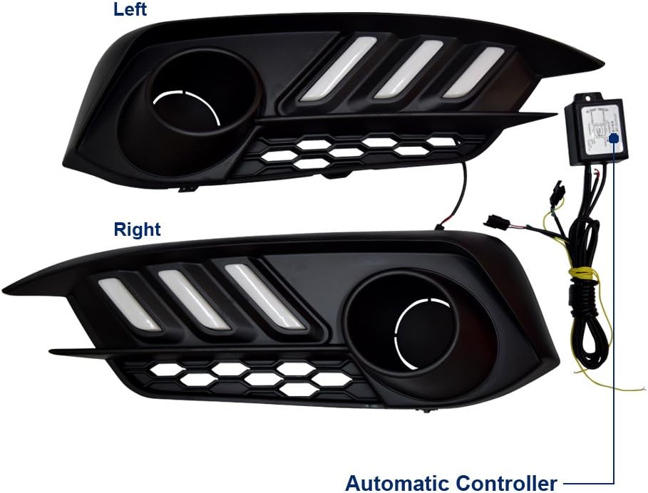 Photo 1 of Allinoneparts LED Daytime Running Light Driving Lamps Replacement for 2016-2018 Honda Civic 10th Gen Sedan (Fog Lights not Included)