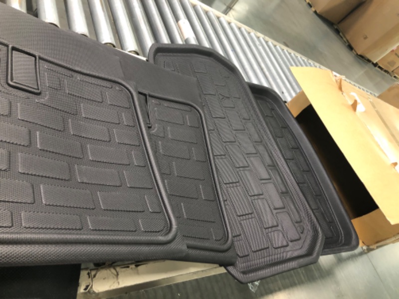 Photo 4 of Tesla Model Y Floor Mats 2023 2022 2021 2020, Model Y 7 Seater Floor Mats Trunk Mats Third Row Chair Mats (9pcs), Waterproof Anti-Slip Floor Mat Custom Fit for Tesla Model Y Accessories Model Y 7 Seater(Full Set?