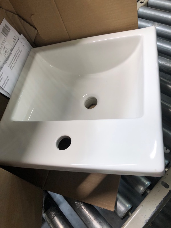 Photo 3 of American Standard 642001.020 Studio Ceramic undermount Square Bathroom sink, 16.25" L x 16.25" W x 6.75" H, White Countertop Bathroom Sink