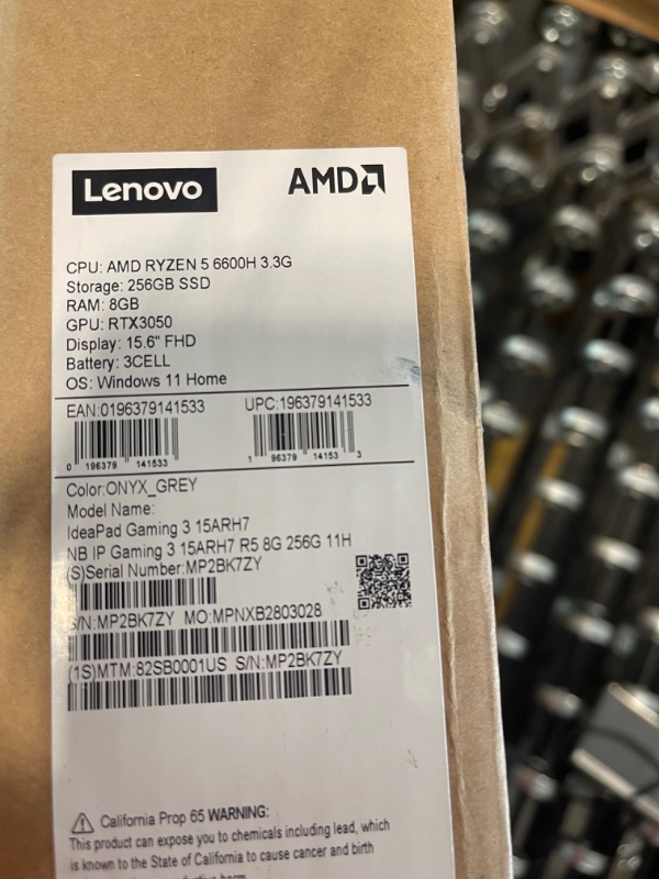 Photo 5 of ***BATTERY DOES NOT HOLD A CHARGE*** Lenovo - IdeaPad Gaming 3 15ARH7 -  AMD Ryzen 5 6600H, 3.3G 256GB SSD 8GB RAM, RTX 3050