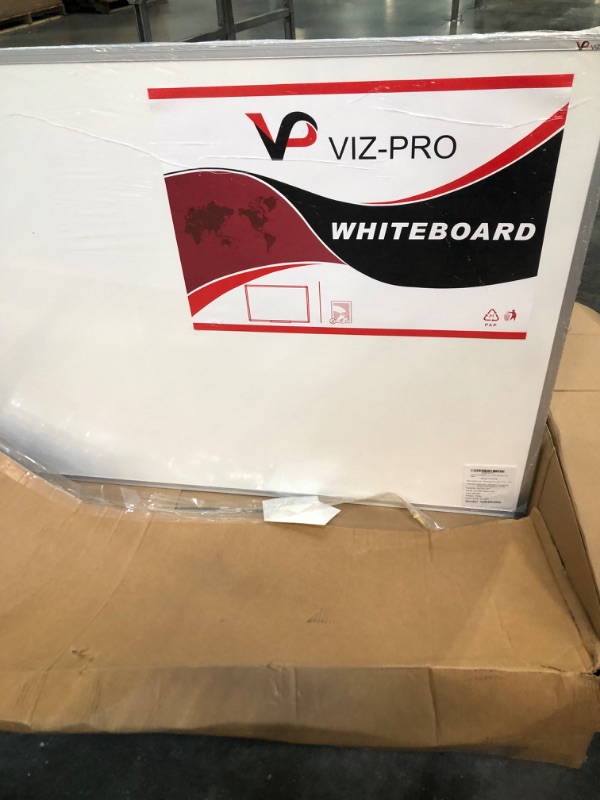 Photo 3 of VIZ-PRO Dry Erase Board/Whiteboard,48 x 36 Inches, Wall Mounted Board for School Office and Home