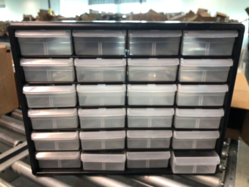 Photo 4 of Akro-Mils Black Plastic 24-Drawer Storage Cabinet (Black)