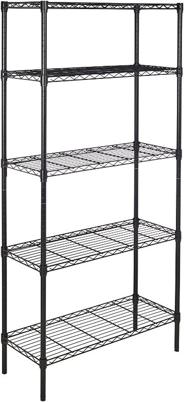 Photo 1 of 
Amazon Basics 5-Shelf Adjustable, Heavy Duty Storage Shelving Unit (350 lbs loading capacity per shelf), Steel Organizer Wire Rack, Black