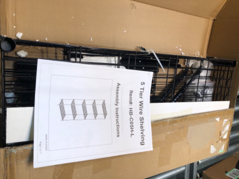 Photo 3 of 
Amazon Basics 5-Shelf Adjustable, Heavy Duty Storage Shelving Unit (350 lbs loading capacity per shelf), Steel Organizer Wire Rack, Black
