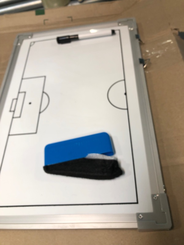 Photo 1 of Trademark Innovations Sport Magnet Board with Marker Pieces - Perfect to Coach Soccer, Basketball, Hockey, and More,White