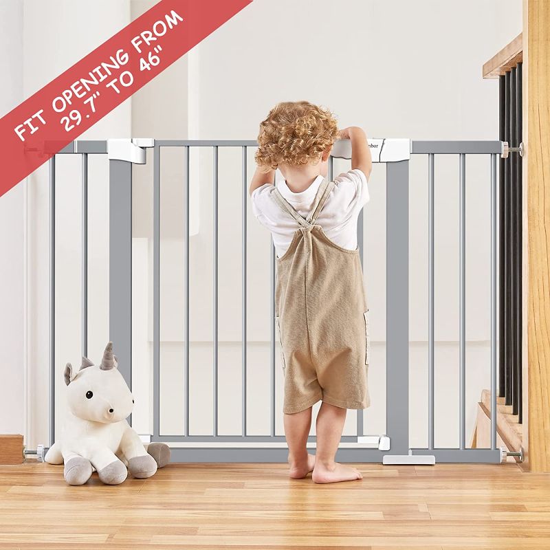 Photo 1 of Mom's Choice Awards Winner-Cumbor 29.5-46" Auto Close Baby Gate for Stairs, Easy Install Pressure/Hardware Mounted Dog Gates for The House Indoor,...