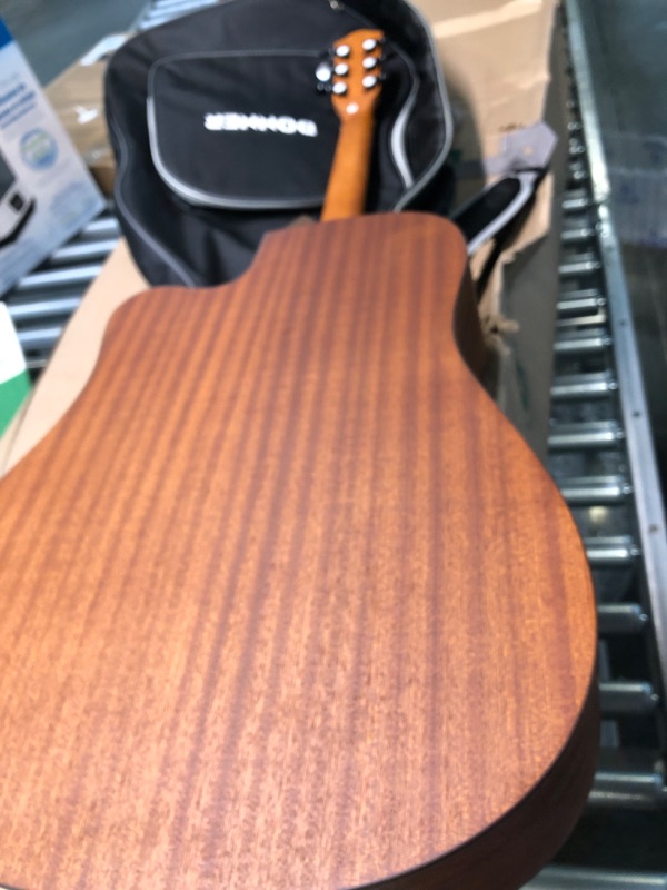 Photo 1 of 
Donner Acoustic Guitar Kit for Beginner Adult Teen Full Size Cutaway Acustica Guitarra Starter Bundle Set with Bag Strap Tuner Capo Pickguard Pick, Right..