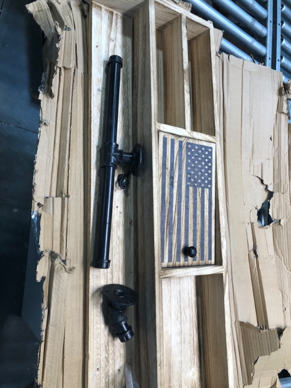 Photo 5 of  Wall Mounted Tactical Duty Gear Rack with Gun Storage Box – Thin Blue Line Flag Police Storage Shelf & Law Enforcement Organizer-Police Gift Decor