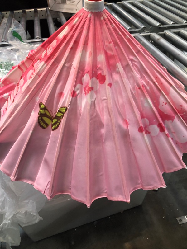 Photo 1 of Bristol Novelty BA794 Parasol Pink Silk with Wooden Handle, One Size