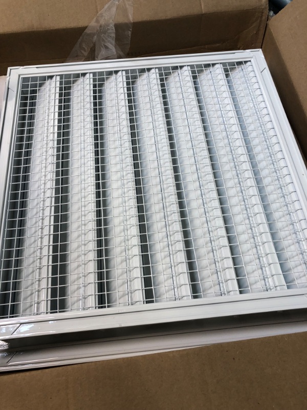 Photo 3 of 16" w X 16" h Aluminum Exterior Vent for Walls & Crawlspace - Rain & Waterproof Air Vent with Screen Mesh - HVAC Grille - White [Outer Dimensions 17.5”w x 17.5”h] 16 x 16 White