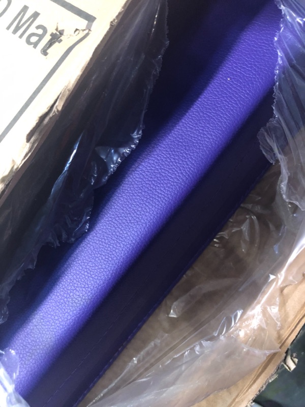 Photo 4 of BalanceFrom 1.5" Thick Three Fold Folding Exercise Mat with Carrying Handles for MMA, Gymnastics and Home Gym Purple Regular