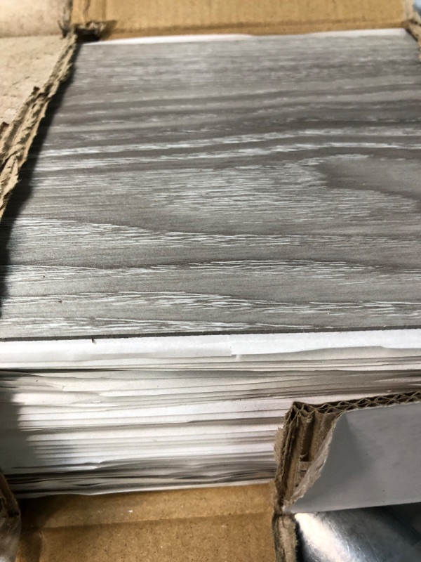 Photo 5 of Art3d Peel and Stick Floor Tile Vinyl Wood Plank 36-Pack 54 Sq.Ft, Light Grey, Rigid Surface Hard Core Easy DIY Self-Adhesive Flooring 36 x 6 x 0.1 inches Light Grey 36