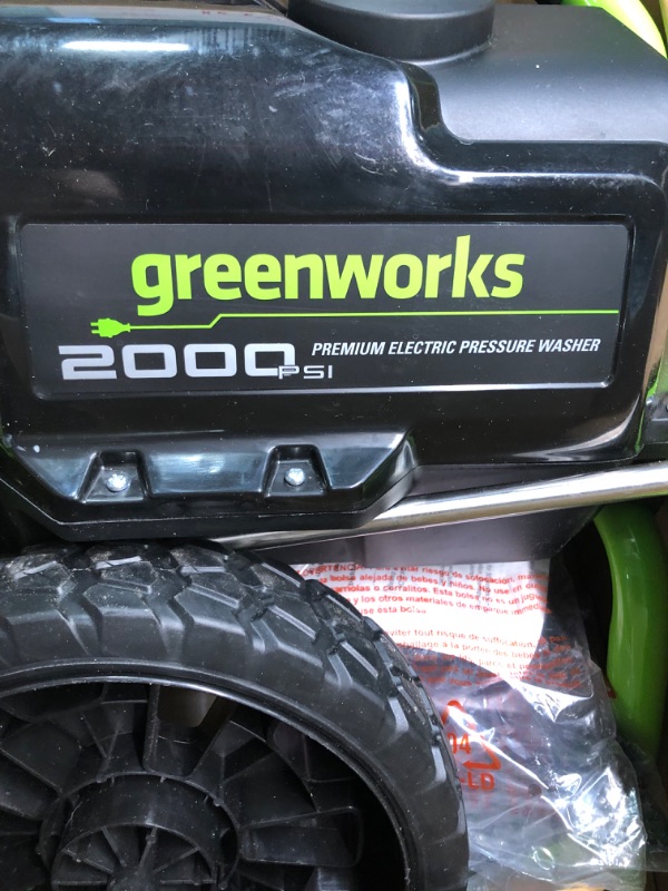 Photo 9 of 
Greenworks 2000 PSI 1.2 GPM Pressure Washer (Open Frame GPW2003) GPW2003