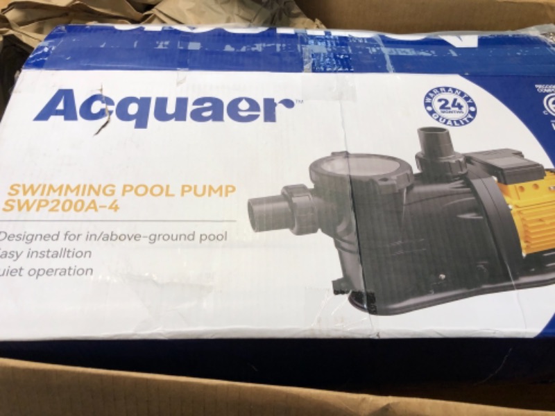 Photo 3 of Acquaer 2 HP Pool Pump, 7860 GPH Above Ground Inground Swimming Pool Pump, 115V High Flow Single Speed Self Priming Pool Pump with Strainer Basket 2HP