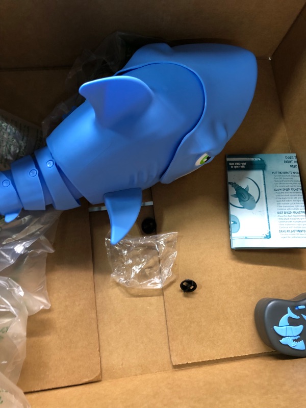 Photo 5 of Skyrocket Mega Chomp Remote Control Shark Toys for Boys and Girls Ages 4+ with 2.4 GHz Controller and RC Chomping Action, Blue (18493)