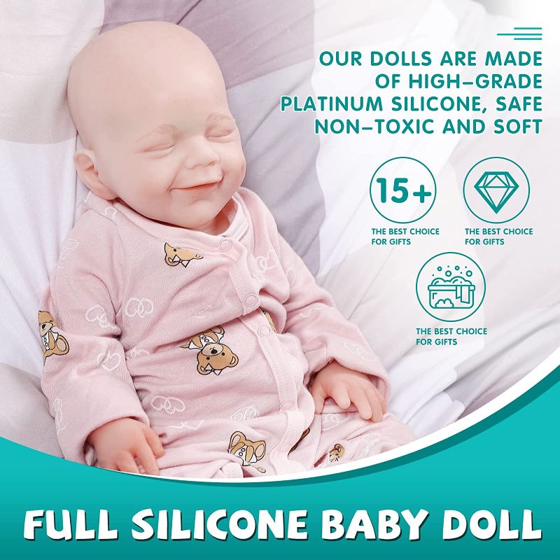 Photo 1 of Lifelike Reborn Baby Dolls - 18.5 Inch Realistic Baby Doll Sleeping Girl Silicone Full Body, Birthdays Gift for Boys and Girls 6+ (Light Makeup-Girl)