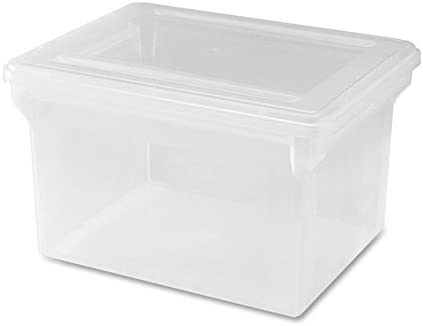 Photo 1 of RIS USA Letter/Legal File Tote Box, BPA-Free Storage Bin Tote Organizer with Durable and Secure Latching Lid, Stackable and Nestable,Clear