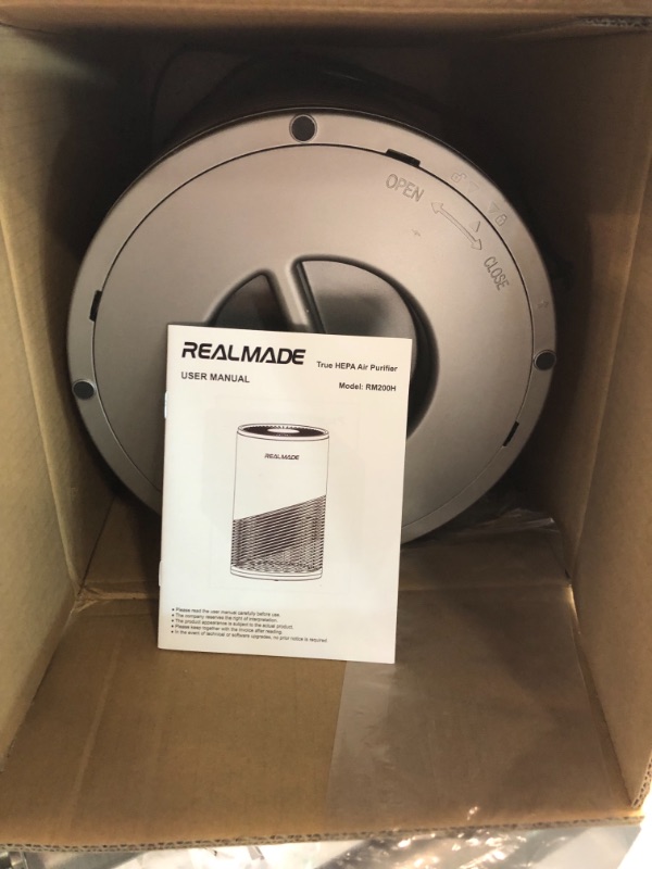 Photo 1 of Air Purifiers for Home Large Room Up To 1076 sq.ft,REALMADE H13 True HEPA Air Filter for Pets Dander, Dust, Smoke, Smell with 3 Speeds, 12 Timers, PM 2.5 Monitor Air Purifiers for Home RM200H-Black