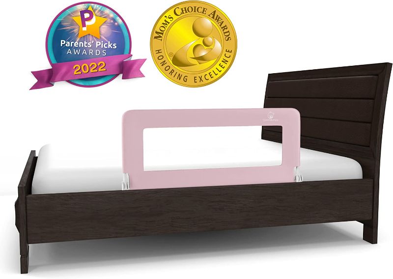 Photo 1 of ComfyBumpy Toddler Bed Rail Guard for Kids Twin, Double, Full Size Queen & King Mattress - Bedrail for Toddlers - Fit for Slats & Boxspring - Children & Baby Bed Rails (Pink Reg)